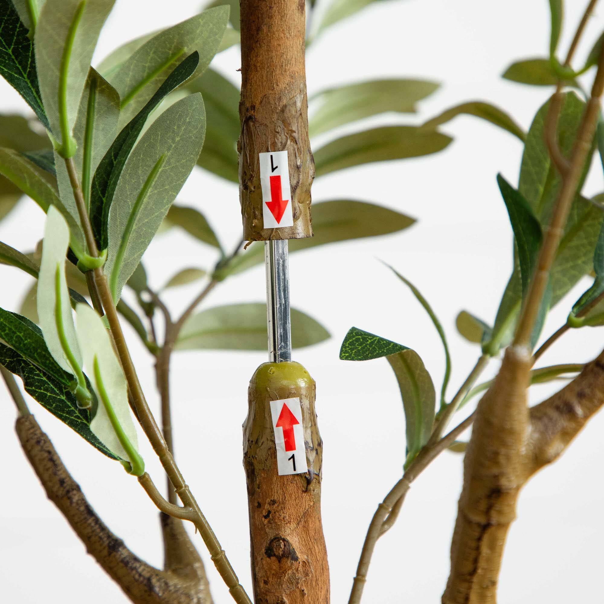 5ft. Potted Artificial Olive Tree with Natural Trunk